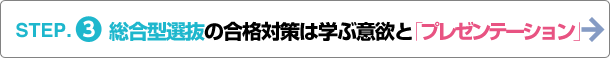 STEP.3 総合型選抜の合格対策は学ぶ意欲と「プレゼンテーション」